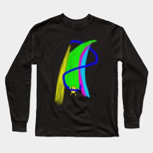 A creature clinging to coloured clouds Long Sleeve T-Shirt